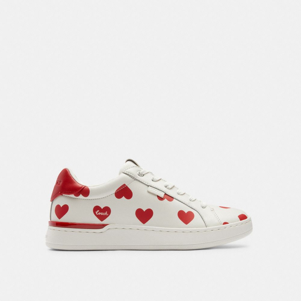 Red Women Coach Lowline Low Top With Valentine's Print Chalk Sneakers | MY_CH21424