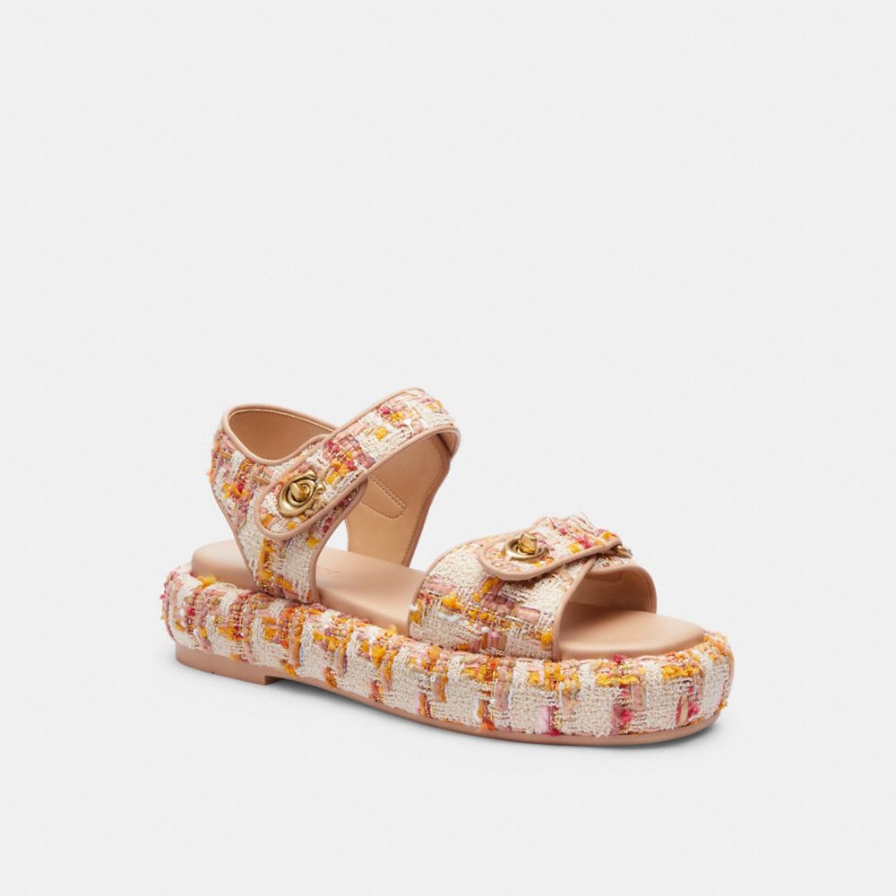 Rose Women Coach Peyton Leather Sandals | MY_CH70162