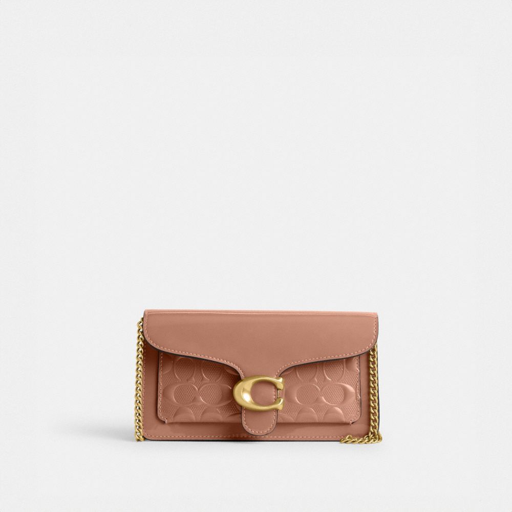 Rose Women Coach Tabby Chain In Signature Leather Patent Leather Crossbody Bags | MY_CH51116