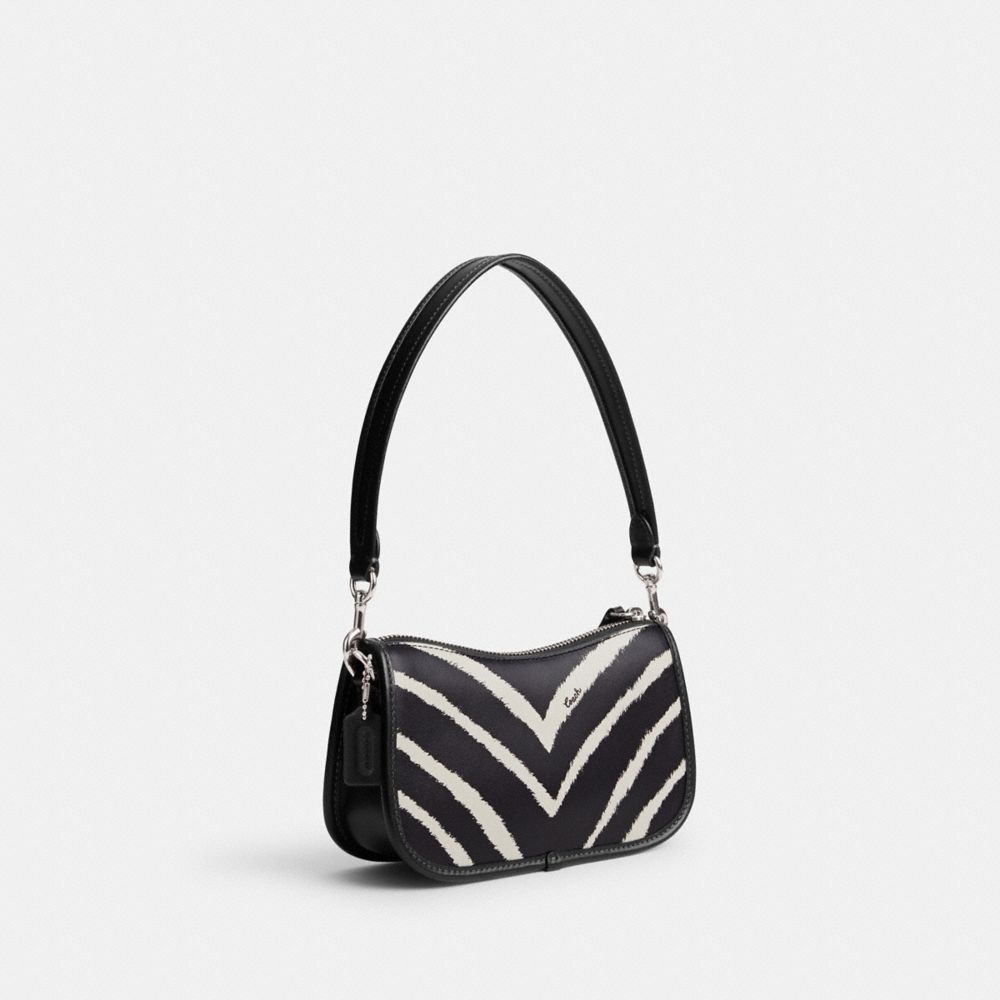 Silver Women Coach Swinger 20 With Zebra Print Refined Calf Leather Shoulder Bags | MY_CH55185