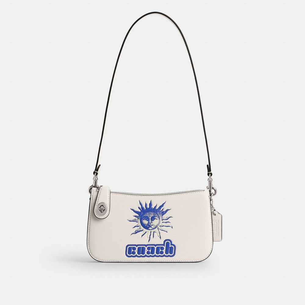 Silver Women Coach The Lil Nas X Drop Penn Refined Calf Leather Shoulder Bags | MY_CH83414