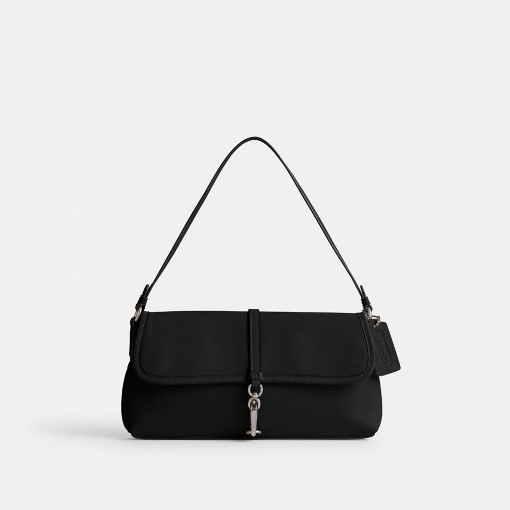 Silver / Black Women Coach Hamptons Shoulder Bags | MY_CH44754