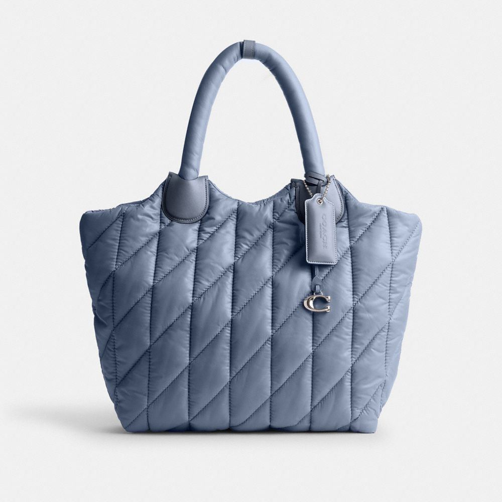 Silver / Blue Women Coach Iris Tote Bag | MY_CH20168