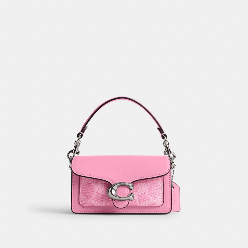 Silver / Pink Women Coach Tabby 12 In Signature Crossbody Bags | MY_CH85923