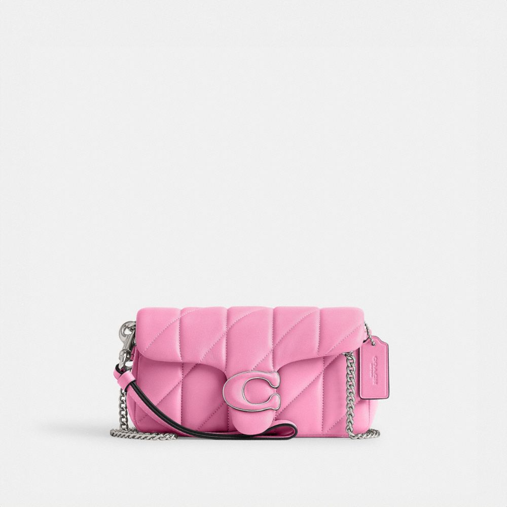 Silver / Pink Women Coach Tabby Wristlet With Pillow Quilting Crossbody Bags | MY_CH44968