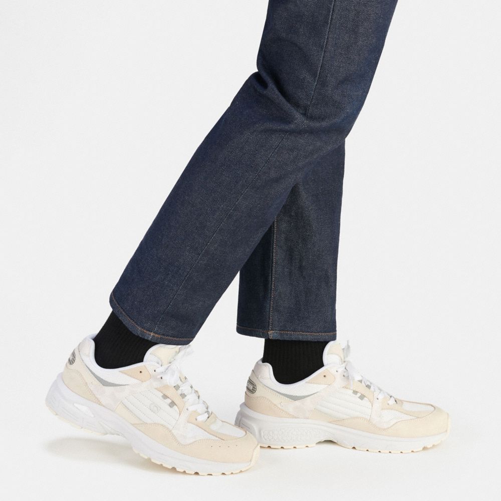 White Men Coach C301 With Signature Canvas Chalk Sneakers | MY_CH58622