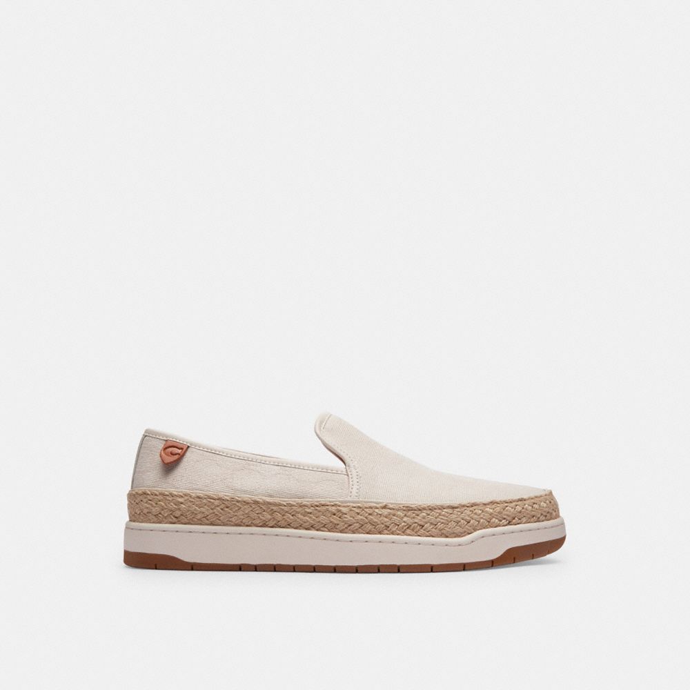 White Men Coach Miles In Signature Jacquard Chalk Espadrille | MY_CH88133