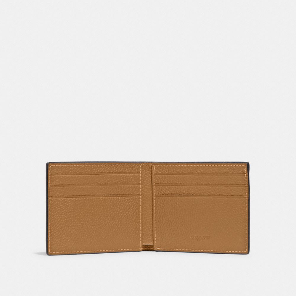 White Men Coach Slim Billfold Wallet Polished Pebble Leather Billfolds | MY_CH35099