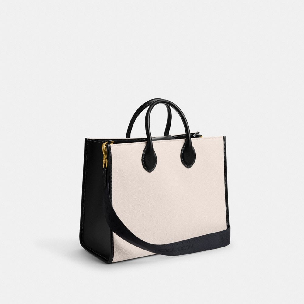 White Women Coach Ace 35 Brass Tote Bag | MY_CH19947