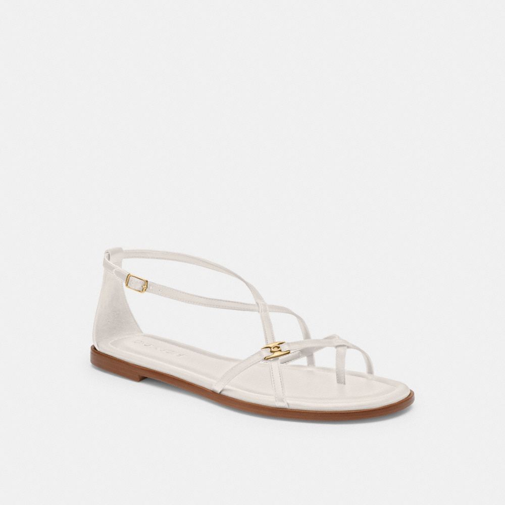 White Women Coach Jenni Chalk Sandals | MY_CH13624