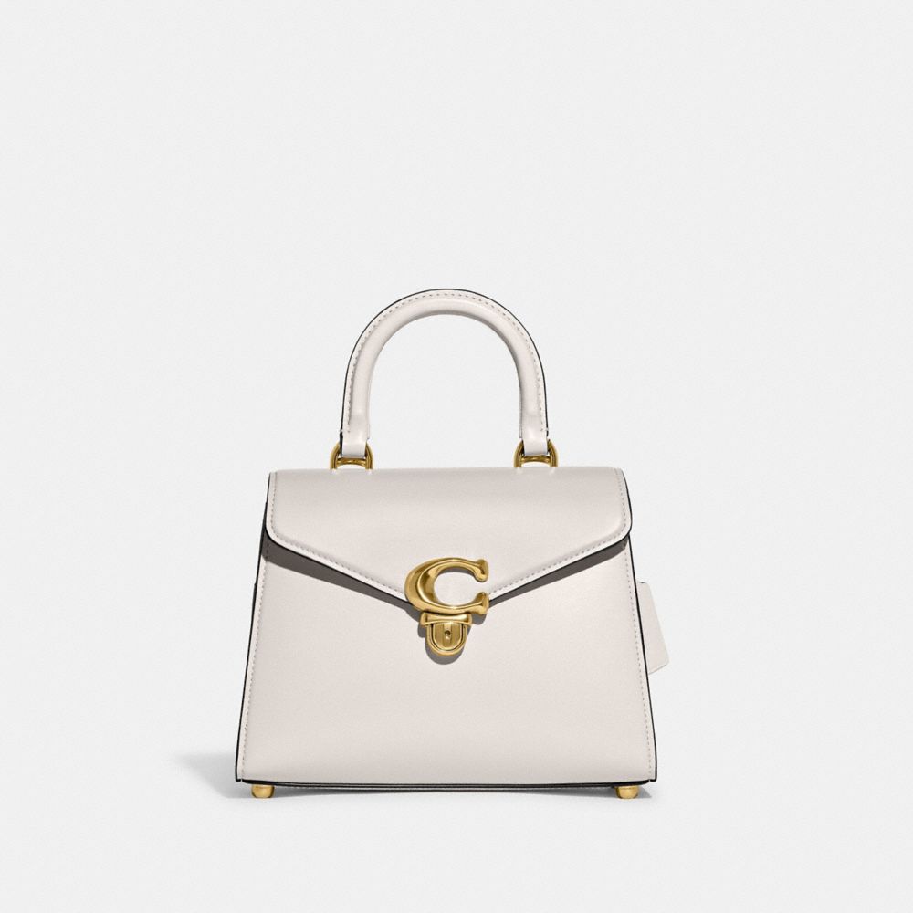 White Women Coach Sammy Top Handle Refined Calf Leather Handbag | MY_CH44235