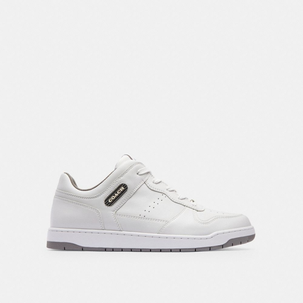 White / Grey Men Coach C201 Optic Sneakers | MY_CH84889