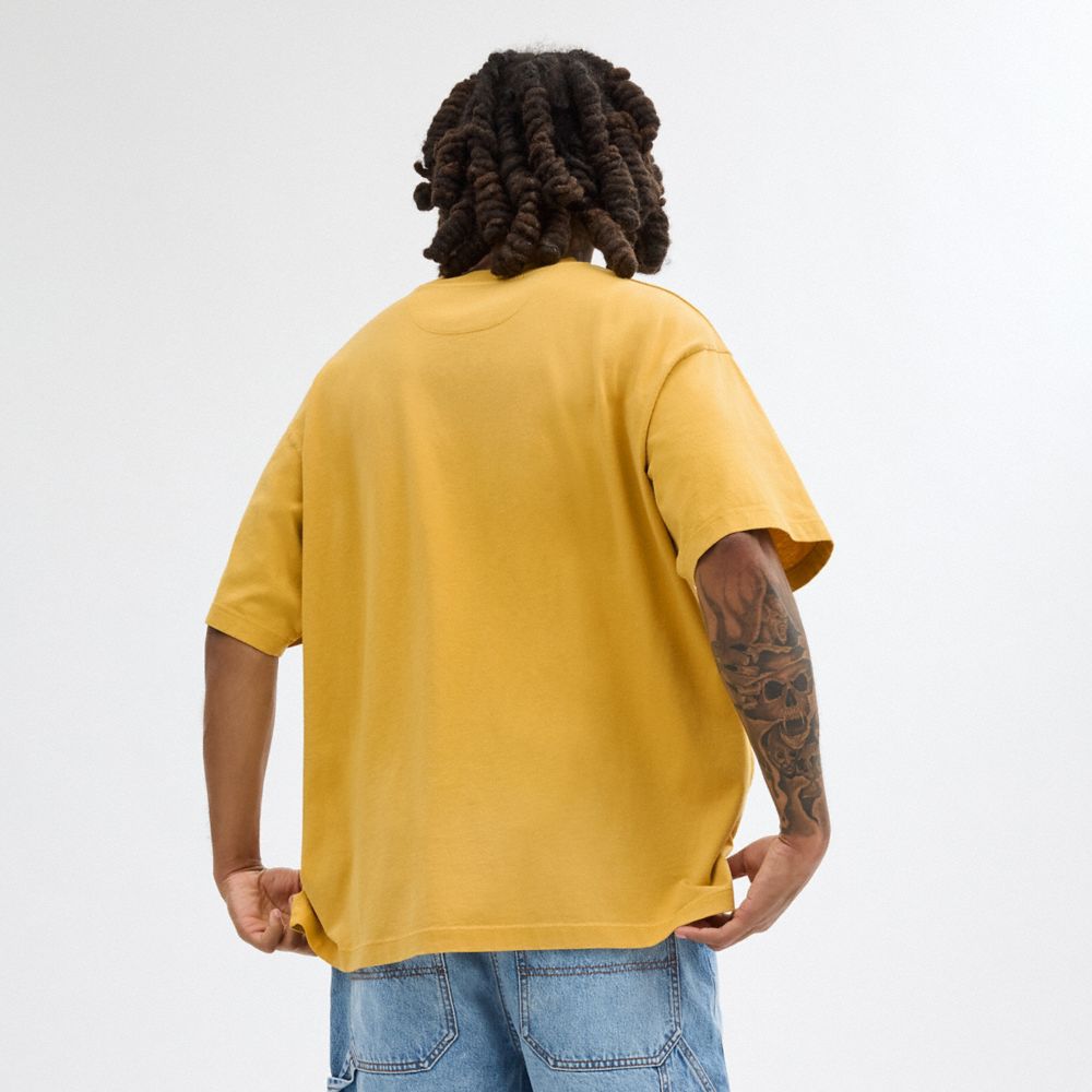 Yellow Men Coach Americana T Shirts | MY_CH70491