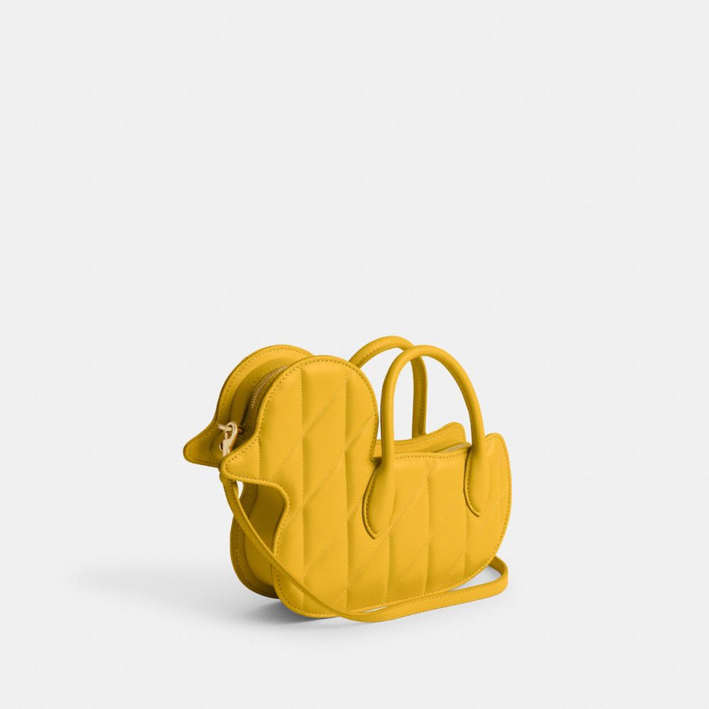 Yellow Women Coach Duck With Quilting Brass Crossbody Bags | MY_CH33075